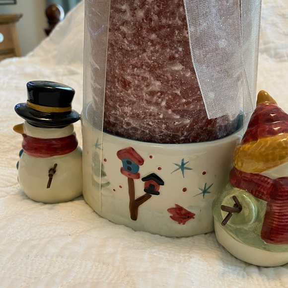 Christmas candle holder with snowman, including candle - Picture 8 of 13